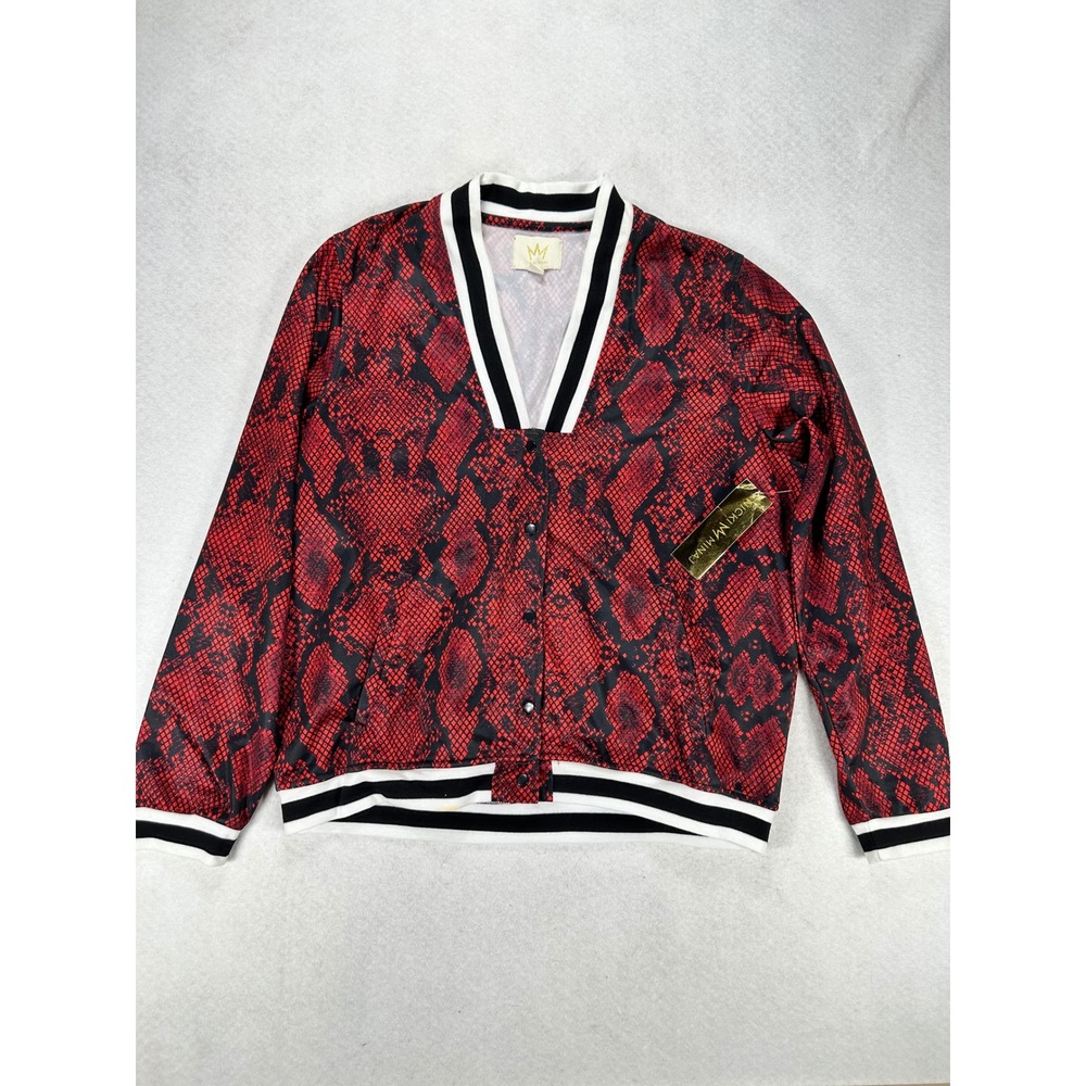 Nicki Minaj Vintage 2010s Womens Red Python Snakeskin Jacket Snap Front XL NWT